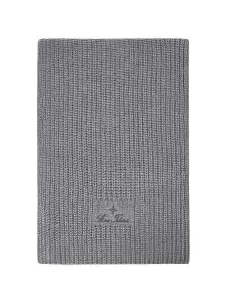 Fular Stone Island cu broderie tricotate gri