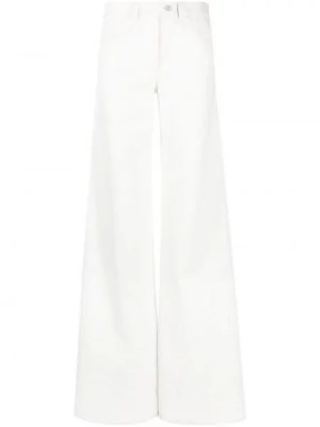 Pantaloni Courreges din țesătură twill alb