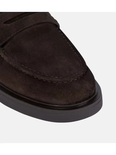 Pantofi loafer Gianvito Rossi din piele de căprioară bej