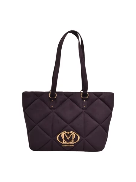 Shopperka Love Moschino zamszowa fioletowa