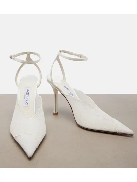 Pantofi cu toc Jimmy Choo din piele alb