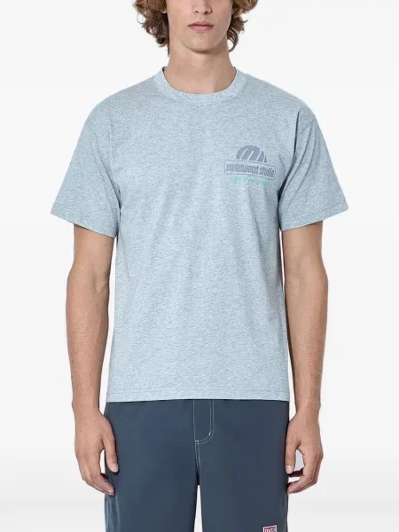 Tricou Metalwood Studio din jerseu cu autograf gri