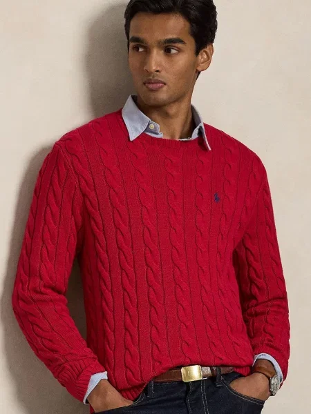 Polo Ralph Lauren Pulover DRIVER cireș roșu