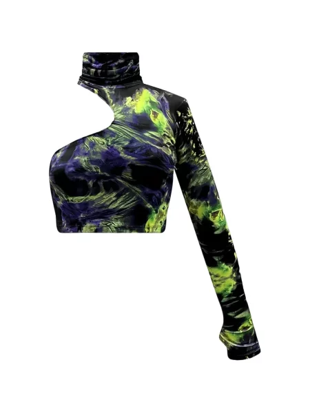 Топ Lee с tie-dye ефект връзки черно