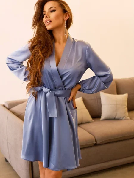 Сукня міні Seventeen шовк блакитний