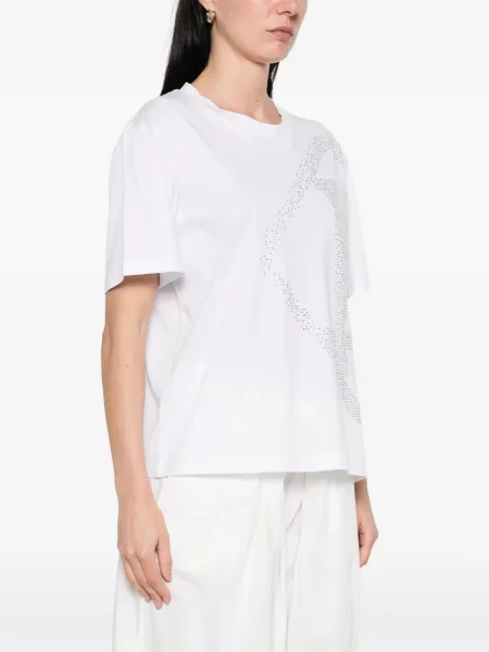 Tricou Herno cu decolteu rotund scurt alb