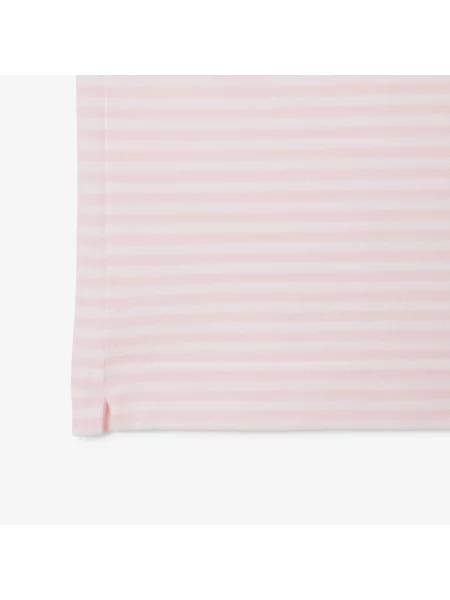 Lacoste Koszulka Polo W Paski Classic Fit różowa
