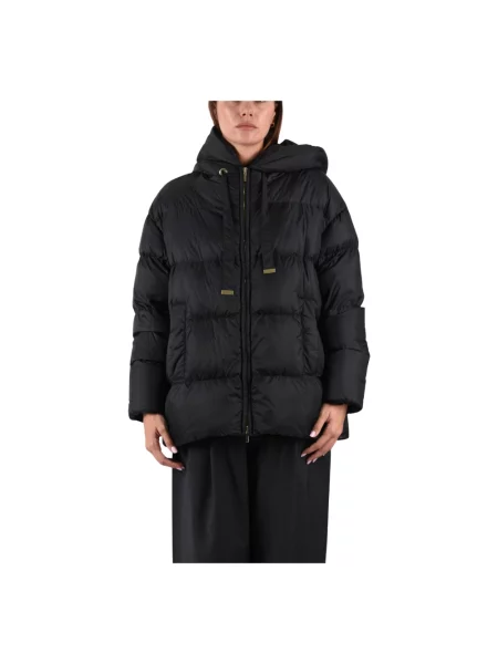 Lniana kurtka Max Mara pikowana czarna