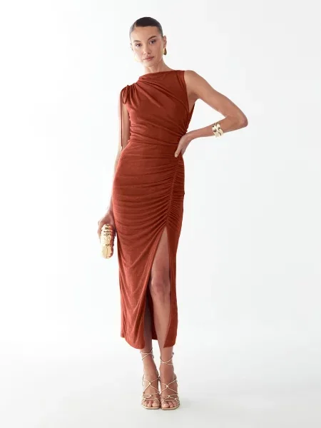 BWLDR Rochie Eternity ruginiu maro