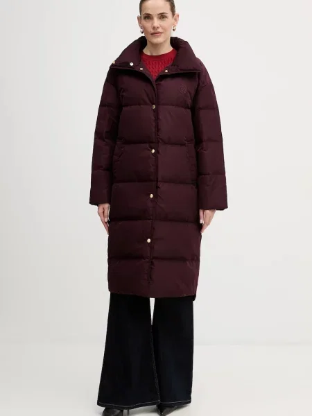 Tommy Hilfiger kurtka puchowa zimowa bordowy