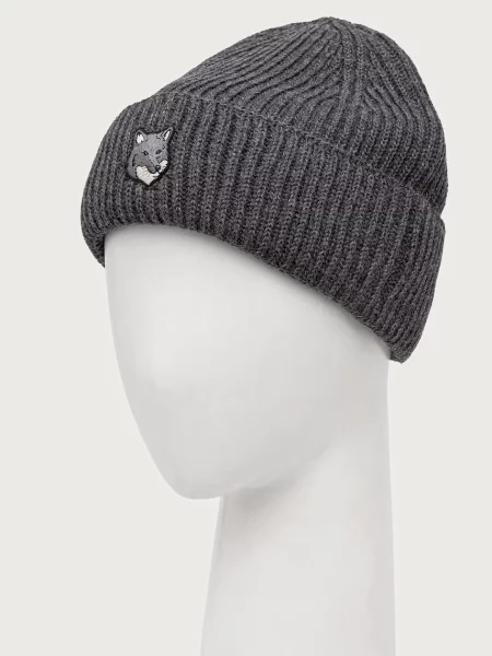 Czapka Maison Kitsune wełniana szara
