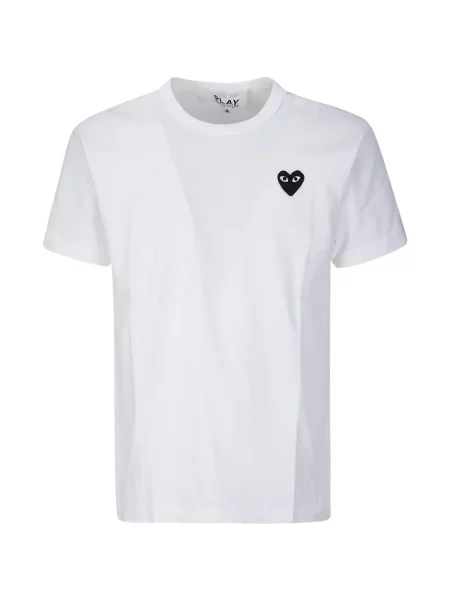 Tricou Comme Des Garcons Play cu imagine alb