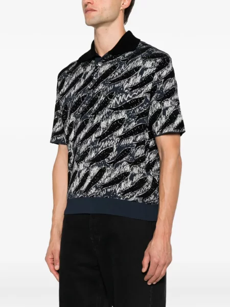 Tricou polo Jacquemus cu imagine negru