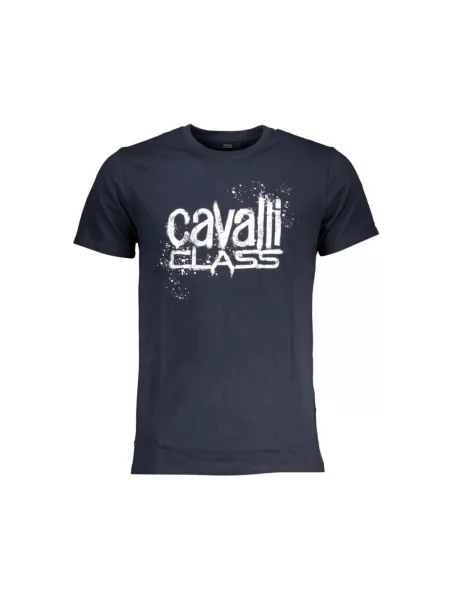 Krótka koszulka Cavalli Class niebieska