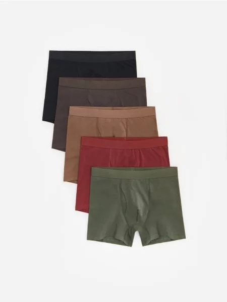 Reserved Set de 5 perechi de boxeri long maro