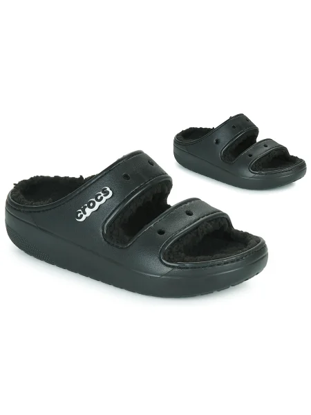 Šľapky Crocs Classic Cozzzy Sandal black/black čierna