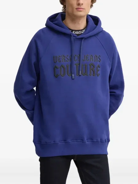 Hanorac cu glugă Versace Jeans Couture albastru