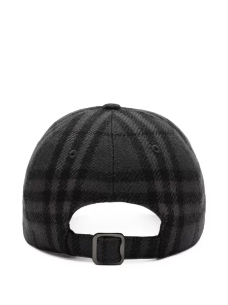 Vilnonis pledas kepurė su snapeliu Burberry pilka