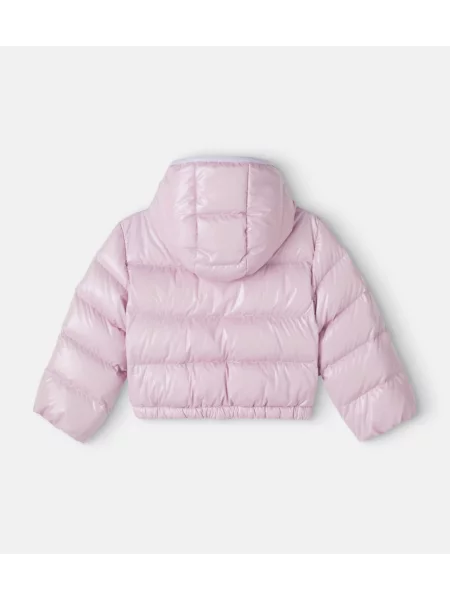 Pūkinė striukė Moncler Enfant rožinė
