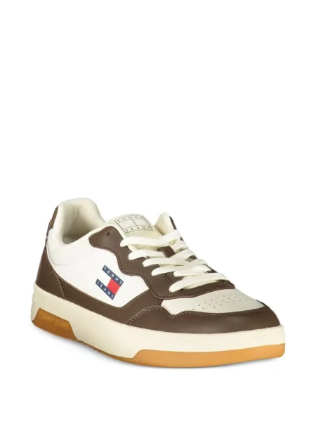 Sneakerși Tommy Jeans din piele cu autograf alb