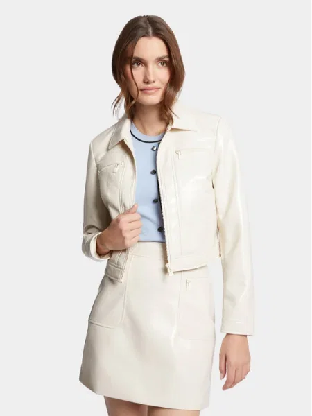 Morgan Geacă din imitație de piele bej