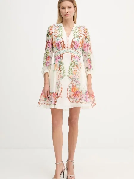 Hale BOB sukienka z dodatkiem jedwabiu Frida beżowa