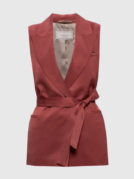 Двобортний жилет з льоном Peserico червоний