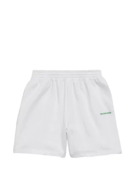 Pantaloni scurți Balenciaga cu broderie alb