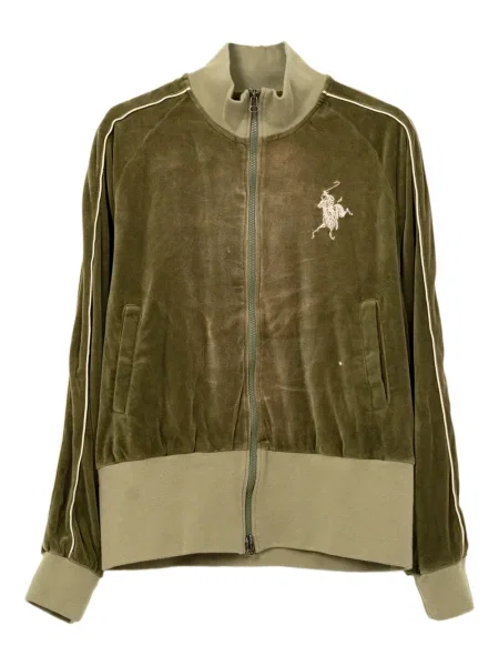 Geacă Kamiya cu broderie din velur verde