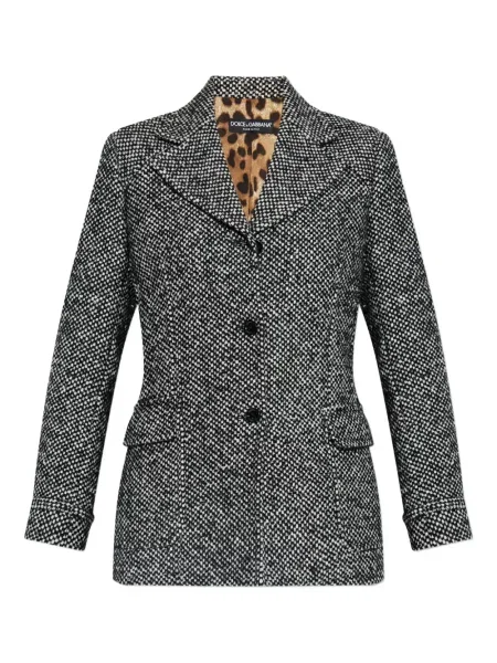 Geacă Dolce & Gabbana din tweed gri