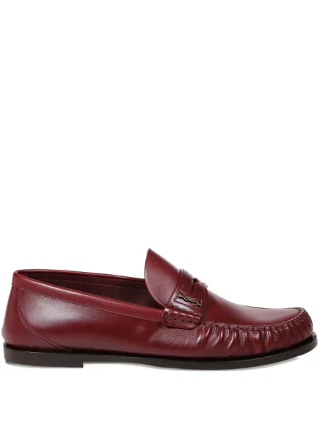 Pantofi loafer Saint Laurent din piele roșu