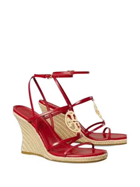 Espadrilky Tory Burch na klínovém podpatku červené
