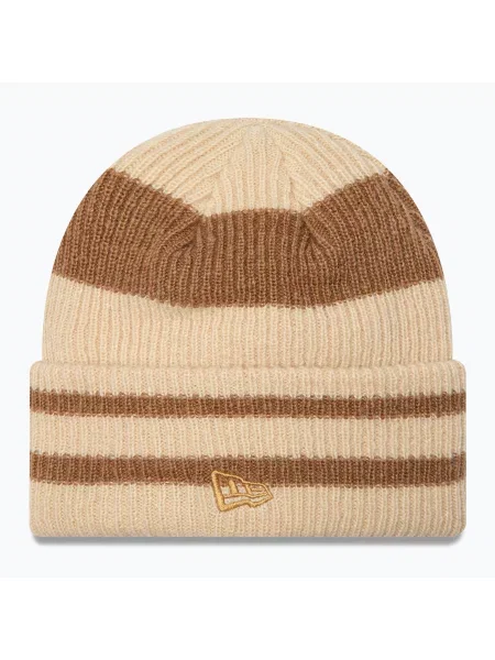 Zimní čepice New Era Stripe Cuff Knit Beanie beige béžový