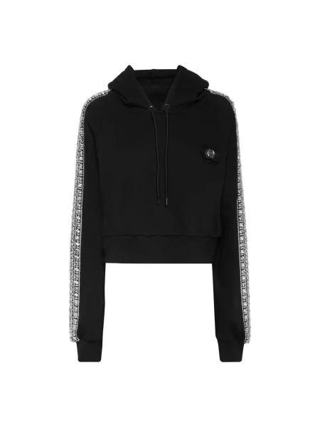 Bluza z kapturem Philipp Plein z kryształkami czarna
