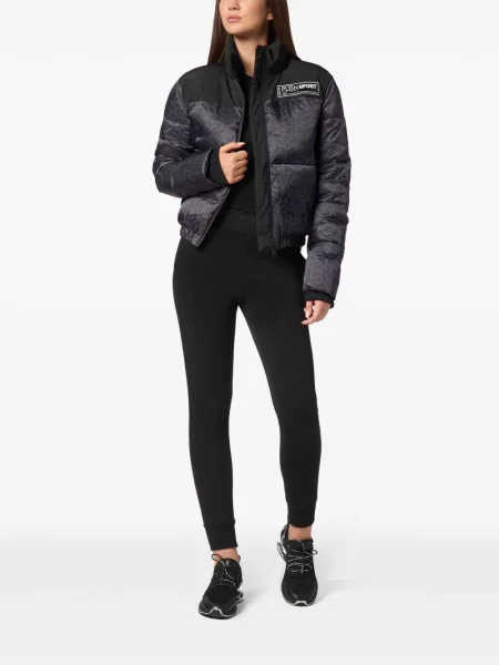 Raštuotas striukė Plein Sport leopardinis juoda