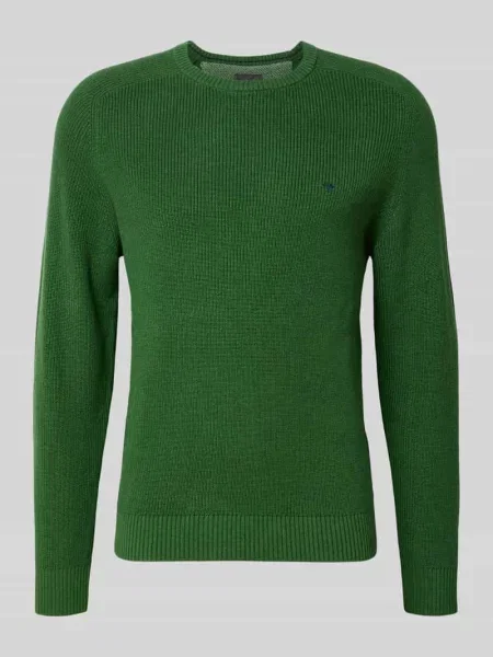 Sweter z dzianiny z czystej bawełny Fynch-hatton zielony