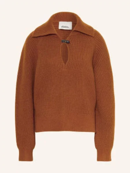 Isabel Marant Svetr Troyer Miranda S Merino Vlnou A Kašmírem hnědá