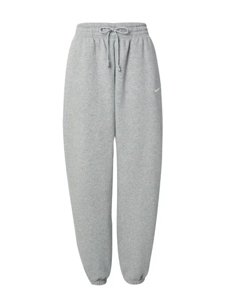 Nike Sportswear Hlače Phoenix Fleece svijetlosiva bijela