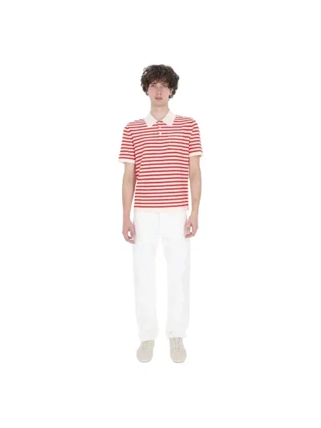 Koszulka polo A.p.c. z kaszmiru czerwona