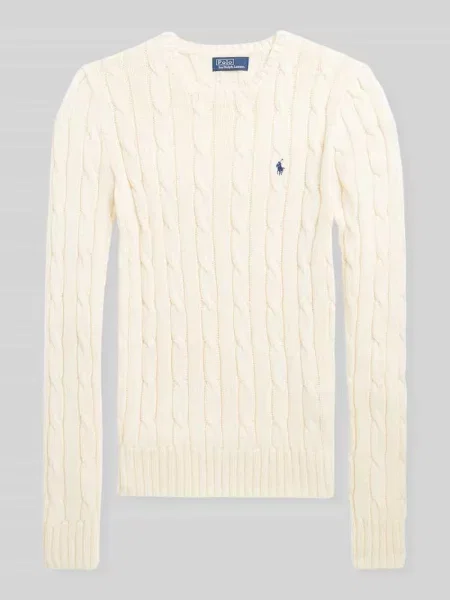 Sweter z dzianiny ze ściegiem warkoczowym i okrągłym dekoltem Polo Ralph Lauren