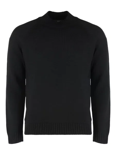 Lung pulover Slowear cu decolteu rotund negru
