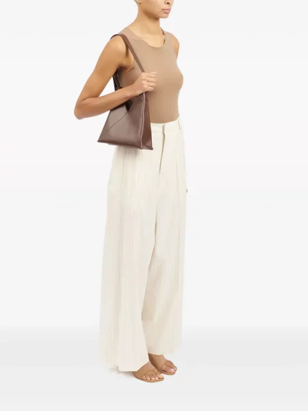 Δερμάτινη τσάντα Mm6 Maison Margiela καφέ