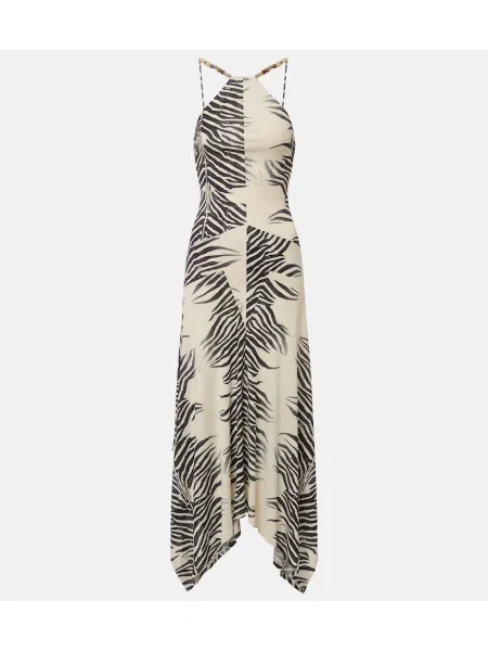 Rochie De La Vali cu imagine asimetrică cu model zebră negru