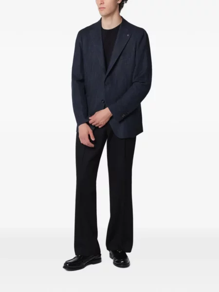 Sacou Tagliatore tricotate cu model herringbone albastru