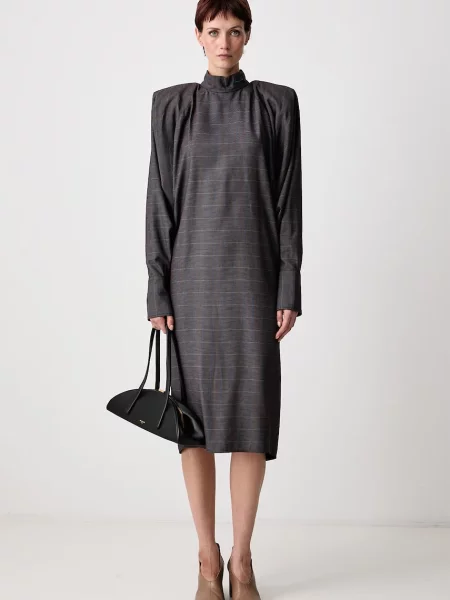 MUGLER rochie cu carouri din vâscoză