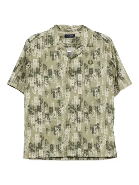 Cămașă Fred Perry cu imagine verde