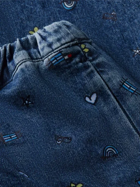 Szerokie jeansy dziecięce Tommy Hilfiger niebieskie