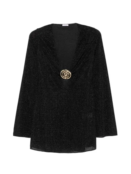 V-nyakú mini ruha Oseree fekete