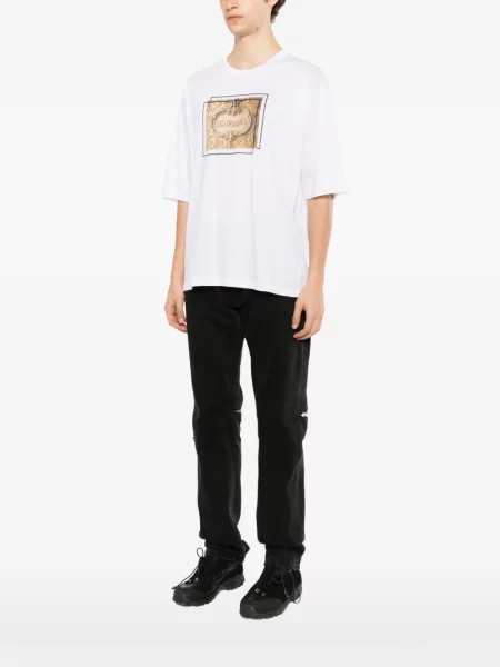Tricou Les Hommes cu imagine alb