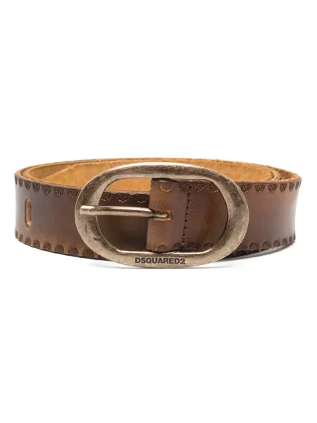 Cu centură curea Dsquared2 cu cataramă retro maro